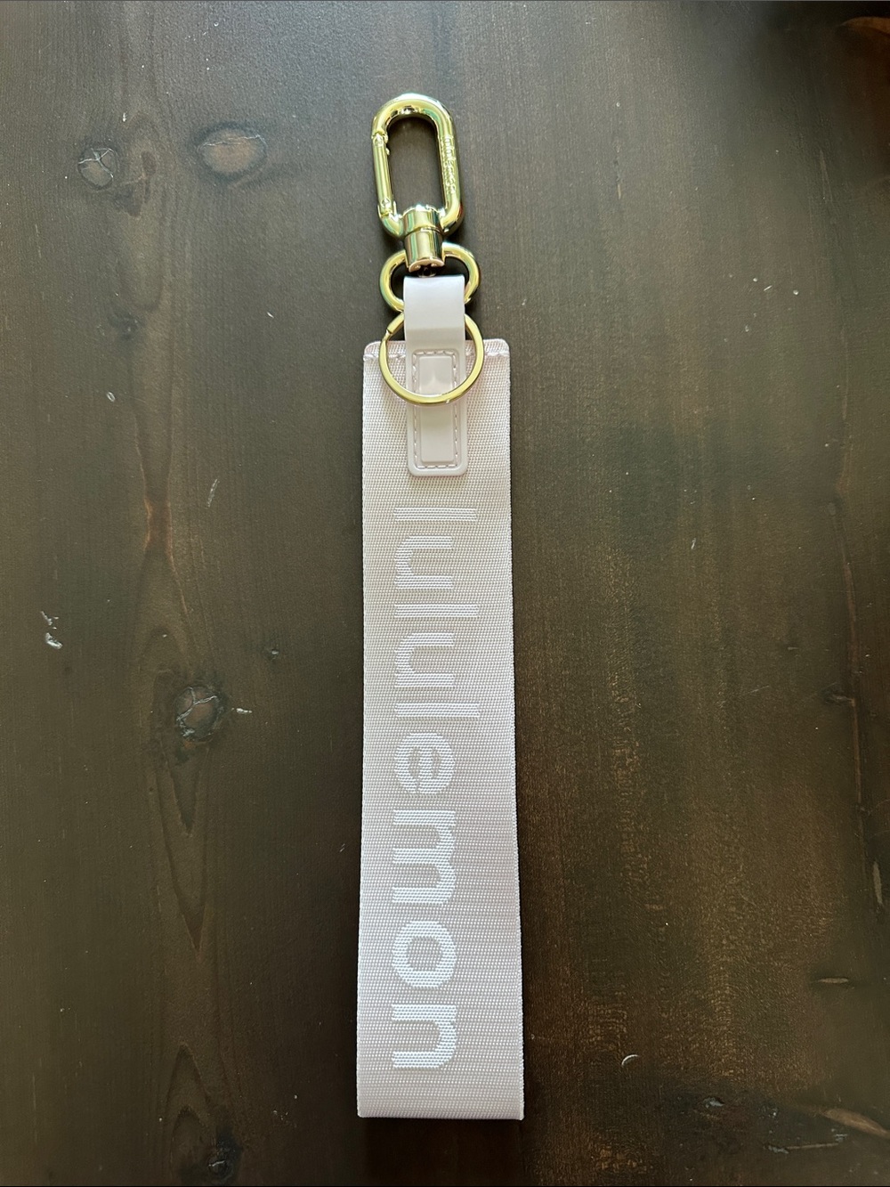 lululemon athletica Blush Pink & Gold Wrist Strap Keychain